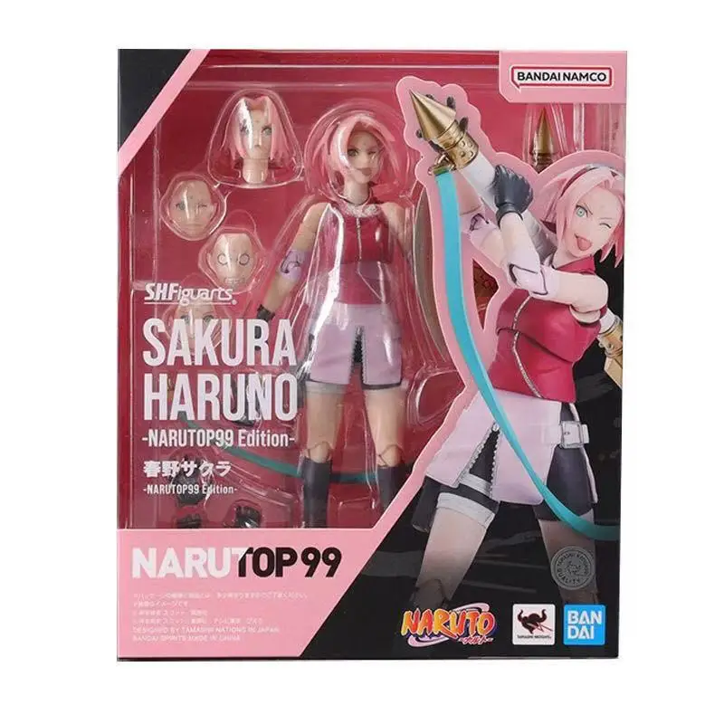 

BANDAI Naruto Original Box Figure SHF Naruto Series Haruno Sakura—NARUTOP99 Version—Anime Peripherals Collection of Gifts