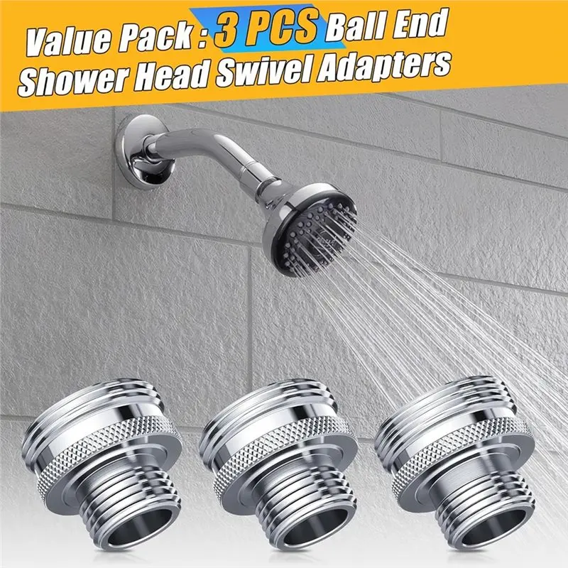 طقم محول ذراع الدش TFORU-Ball (3 عبوات)، لتحويل عتيق 14UN 20UN إلى 1/2 بوصة NPT، لصنابير الحوض القديمة الطراز