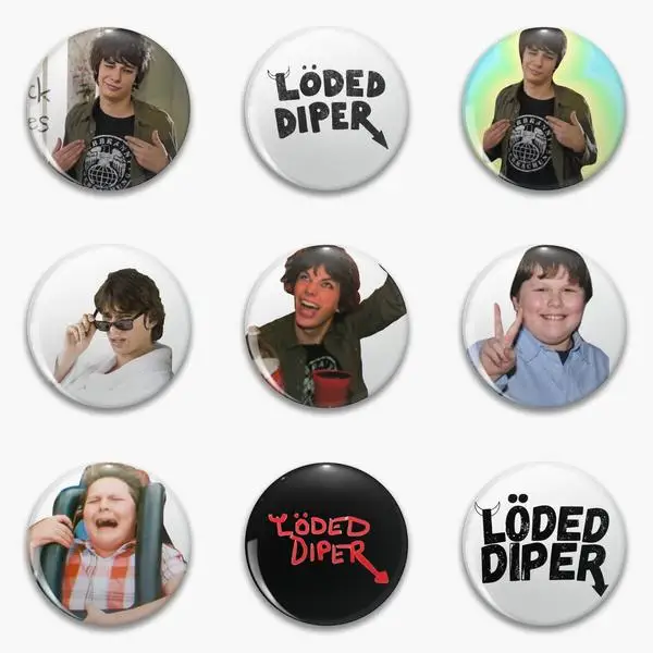 Loded Diaper Diper Shirt Rodrick Diary Soft Button Pin Customizable Jewelry Collar Fashion Metal Badge Gift Women Cute Cartoon