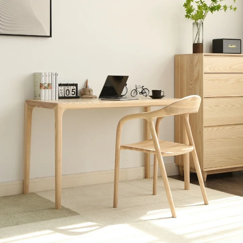 Simple modern all solid wood desk Nordic ash wood black walnut tenon and mortise desk writing table