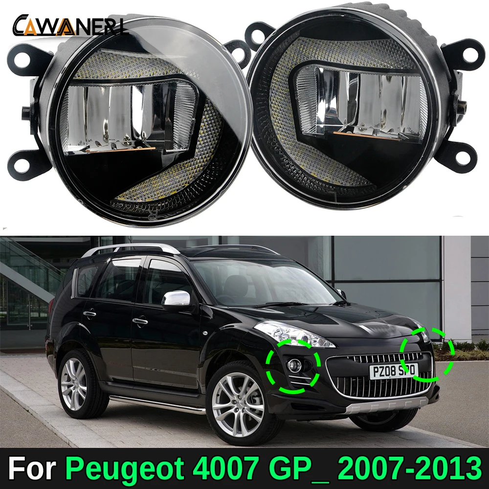 

2IN1 Car Canbus LED Fog Light with Daytime Running Lamp DRL Design For Peugeot 4007 GP_ 2007 2008 2009 2010 2011 2012 2013