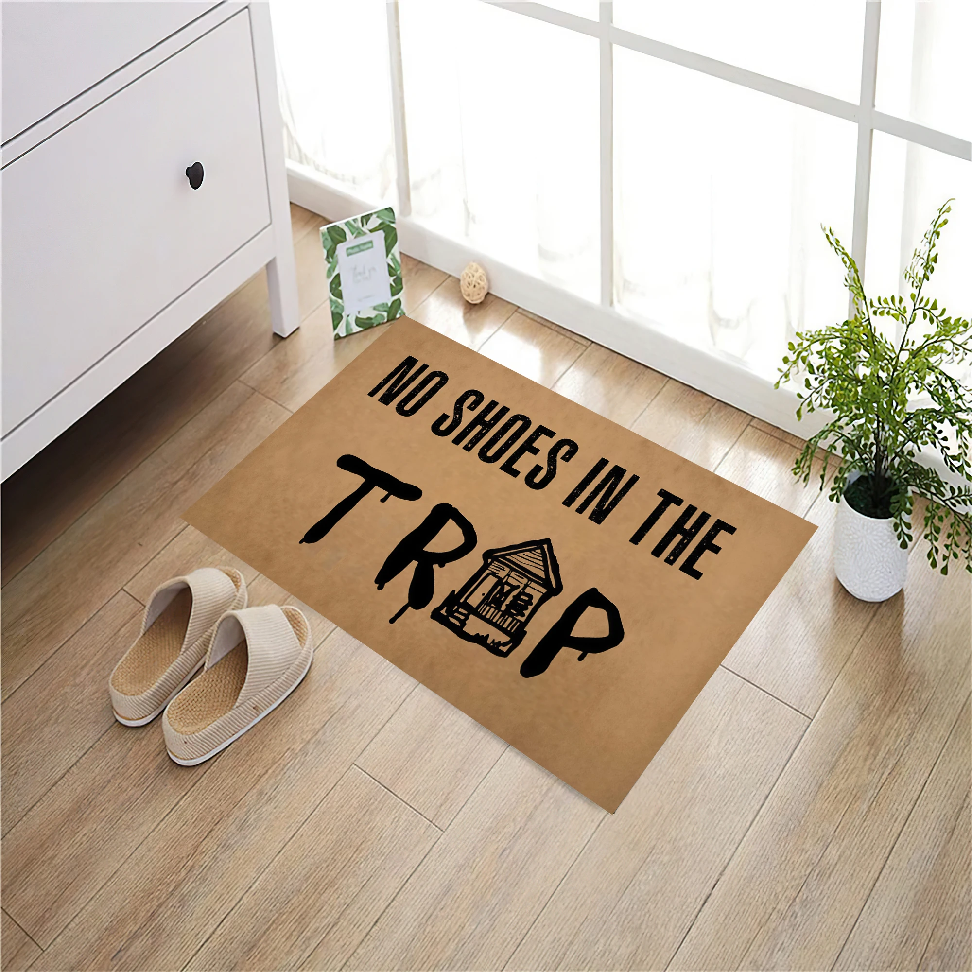No Shoes In The Trap Doormat Rubber Bathroom Kitchen Mat Garden Garage Floor Mat Non-Slip Carpet Door Rug