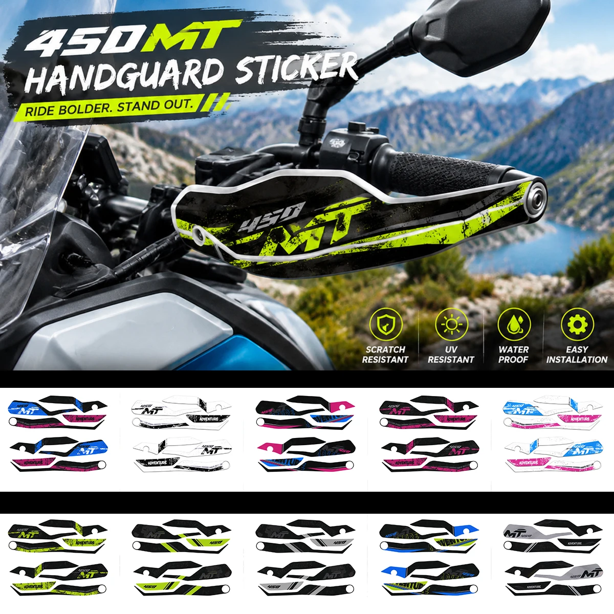 For CFMOTO 450MT Handguard Stickers Motorcycle Hand Guard Decals Waterproof Scratch Resistant Decor Sticker