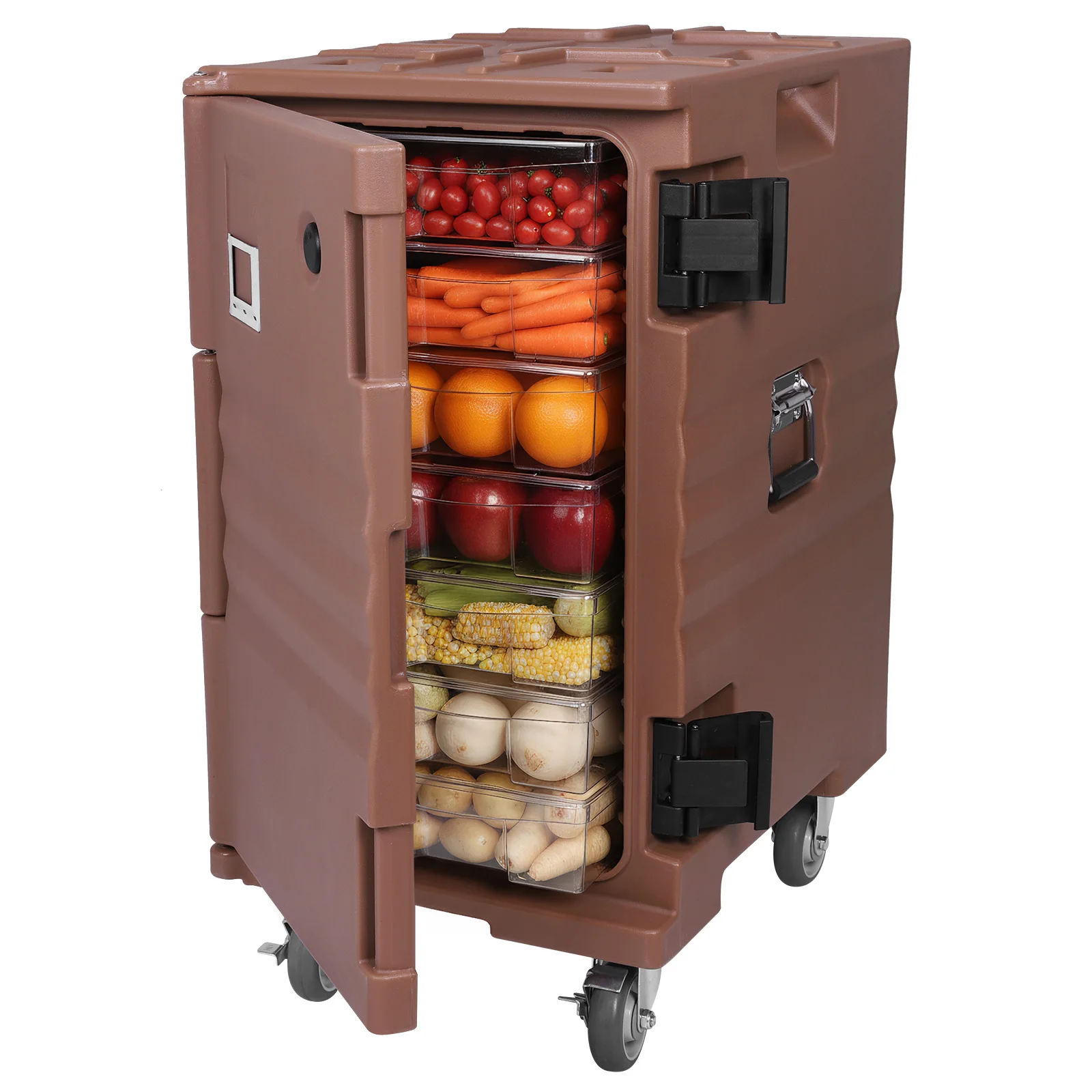 

118QT Insulated Food Pan Carrier Hot Box Food Warmer with Wheels W/Handles for Catering Restaurant Canteen Family Party