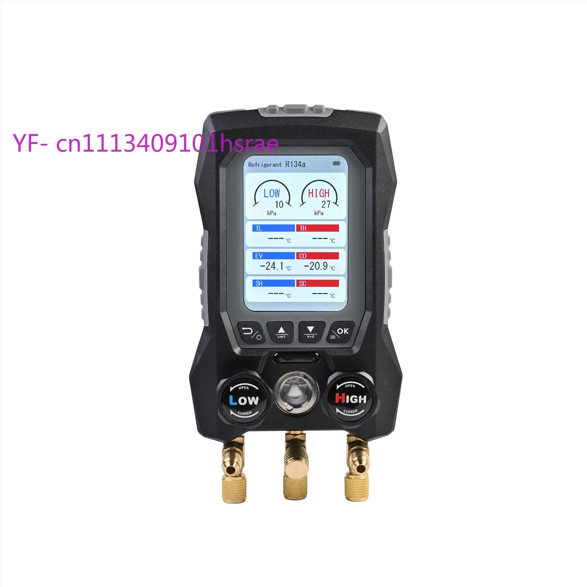 Digital Display Refrigerant Gauge, HVAC Refrigeration Heat Pump Vacuum Test Meter for Air Conditioner Maintenance & Repair