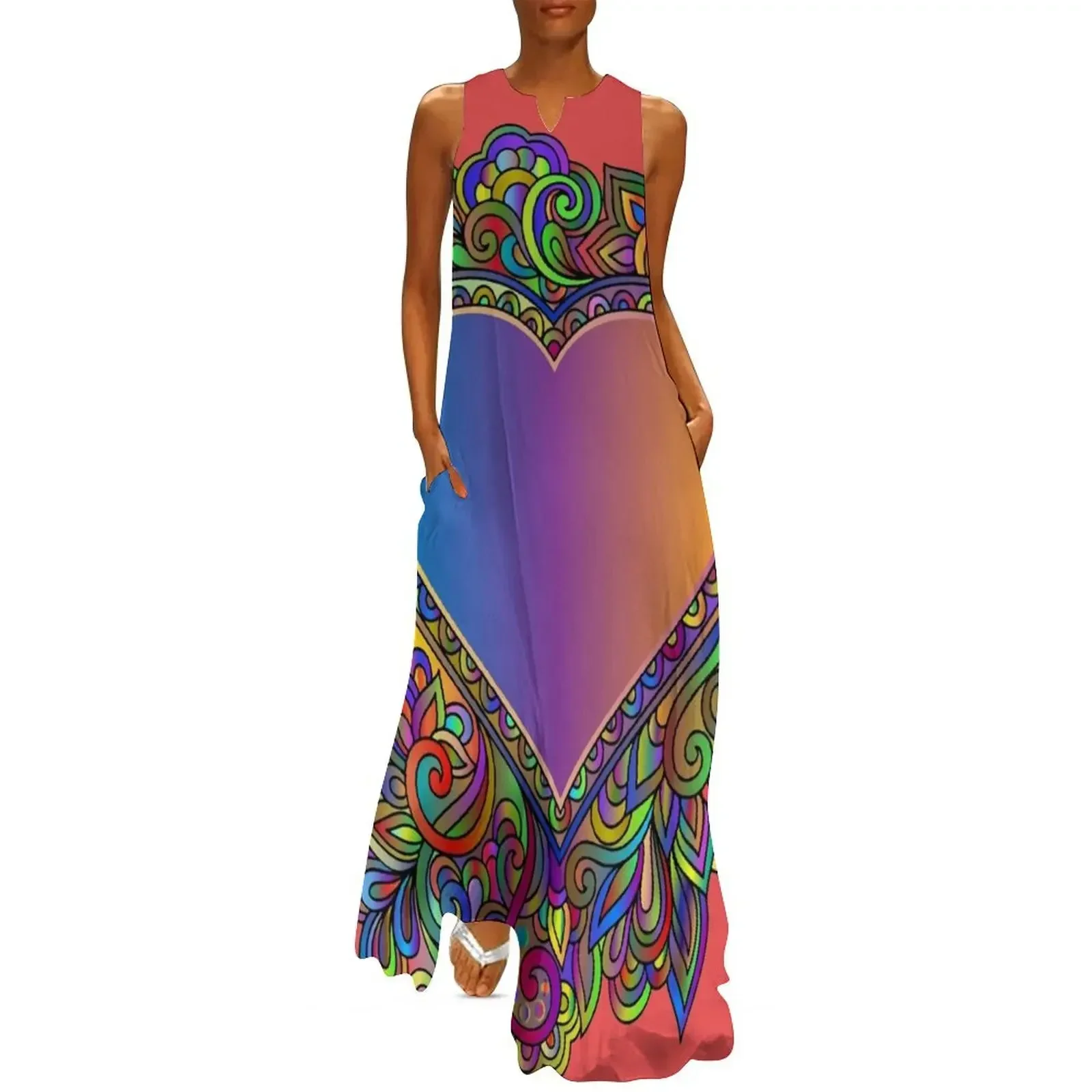 

Valentine's Day Heart Designs Long Dress Women's clothing women's elegant loose dresses dress korean style Dress