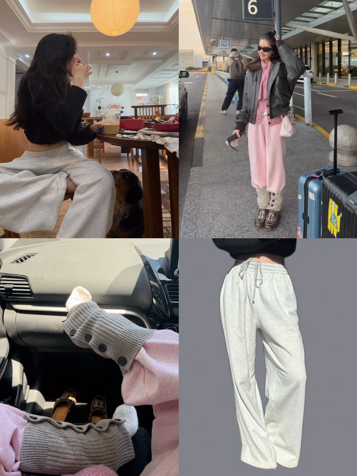 

TZCO Casual Cotton Sweatpants Sli Comfortable Home Travel Versatile Faionable Spor Pants Ladies Wide Leg l Waist