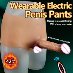 Adult Sex Toys Electric Swing Heating Wearable Strap On Dildo Realistic Pants Penis Underwear Huge Dick for Women Lesbian Dildo