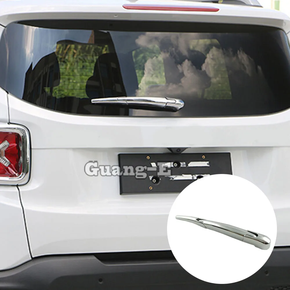 For Jeep Renegade 2016 2017 2018 2019 2020 2021 Car ABS Chrome Car Rear Back Glass Wiper Wash Nozzle Frame Trim Tail Window Trim