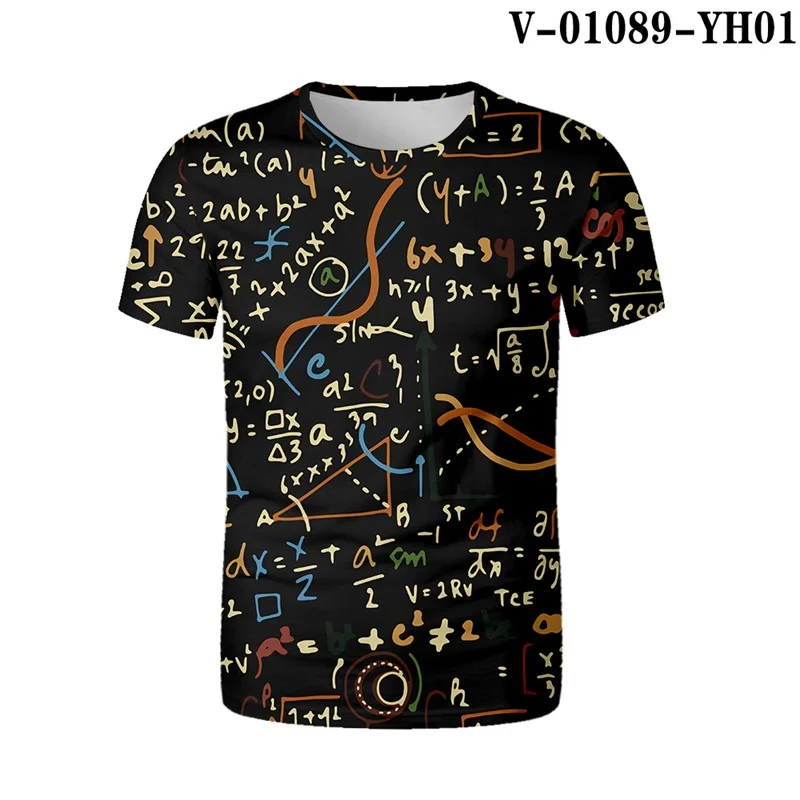 

Full Print Funny Mathematical Phys Chemical Formula Graphic T Shirt For Men Summer O Neck Oversized Mens T Shirt Streetwear
