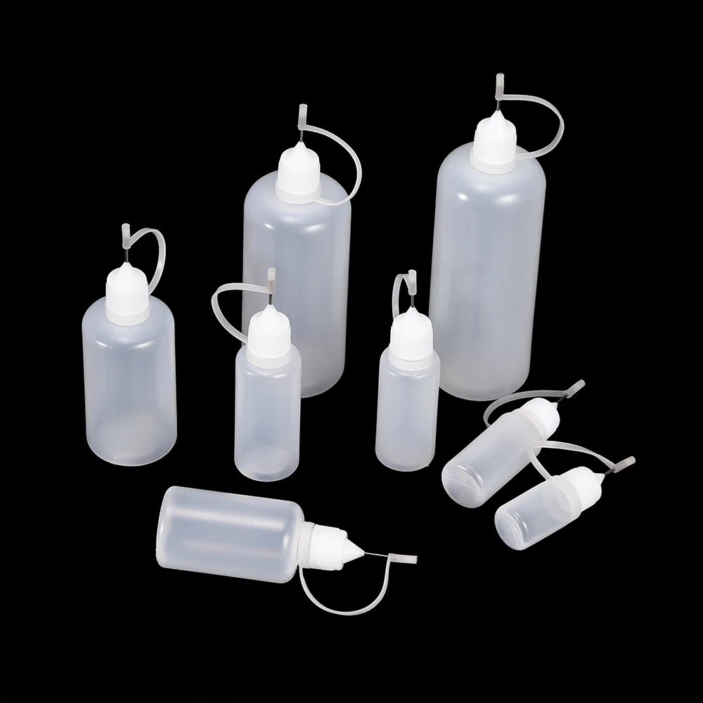 5pcs/lot 5-120ML PE Plastic Squeezable Tip Glue Applicator Plastic Bottle for Paper Quilling DIY Scrapbooking Paper Craft Tool