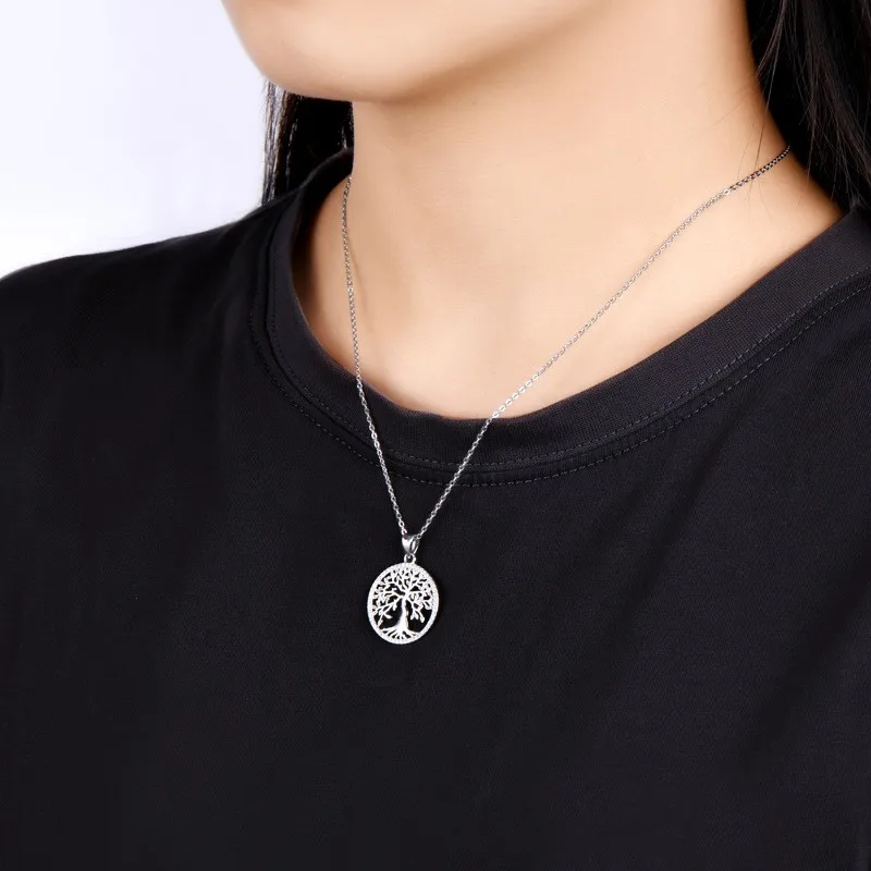 PMO-030 Lefei Fashion Trendy Luxury Classic Moissanite Life Tree Necklaces For Women Real 925 Sterling Silver Party Jewelry Gift