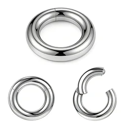 00G/10mm to 12G/2mm Stainless Steel Hinged Segment Ring Seamless Hoop Ring Earweight Nose Septum Rings Clicker EarLobe Piercing