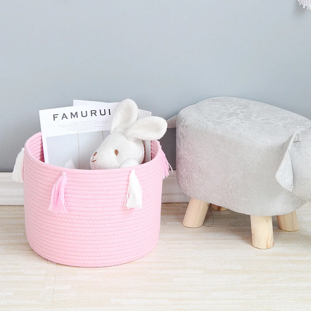 

Stylish Cotton Rope Storage Basket Weaved Sundries Storage Container Storage Box for Home Organization