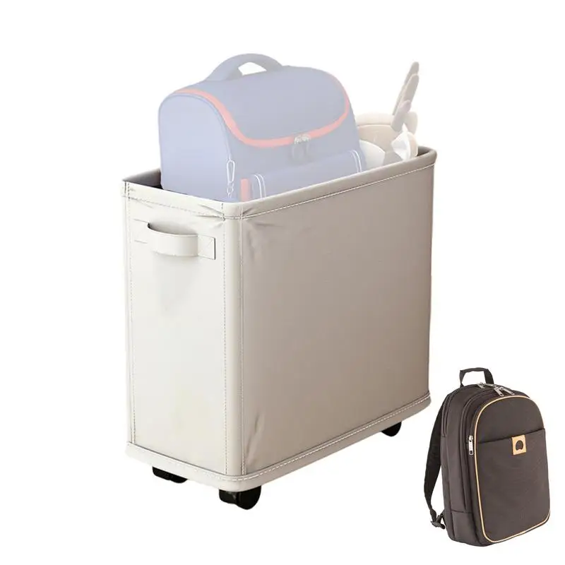 Rolling Laundry Basket Thin Laundry Basket with Stand Bathroom Laundry Organizer Household Narrow Dirty Clothes on Wheels