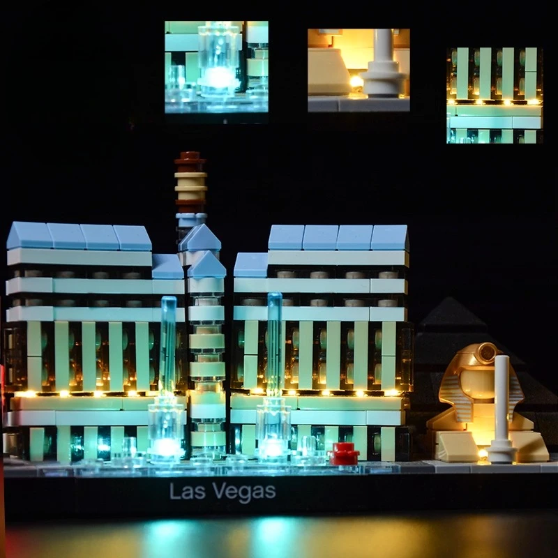 Zestaw oświetlenia LED odpowiedni do LEGO Las Vegas Architecture 21047 (nie obejmuje klocków konstrukcyjnych)