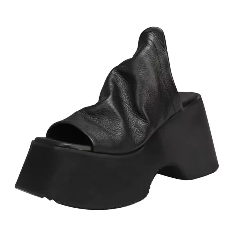 Shoes for Women 2023 Fashion Fish Mouth Shoes Women\'s Slippers Summer Solid Color Hot Sale Platform Slippers Women Zapatos