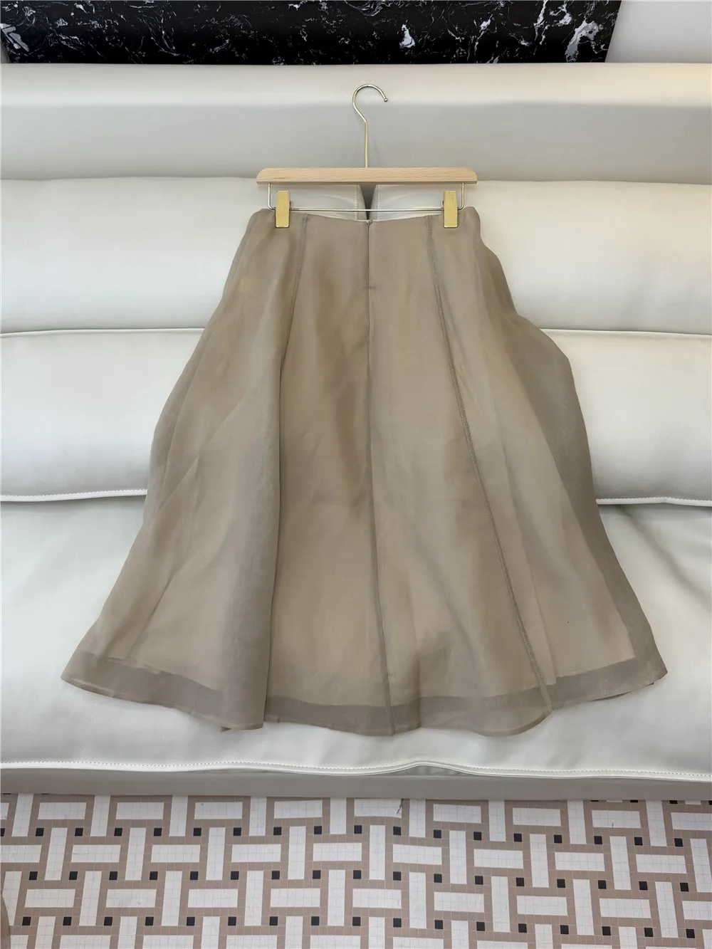 26 New Summer Women's Double-Layer Silk A-Line Skirt
