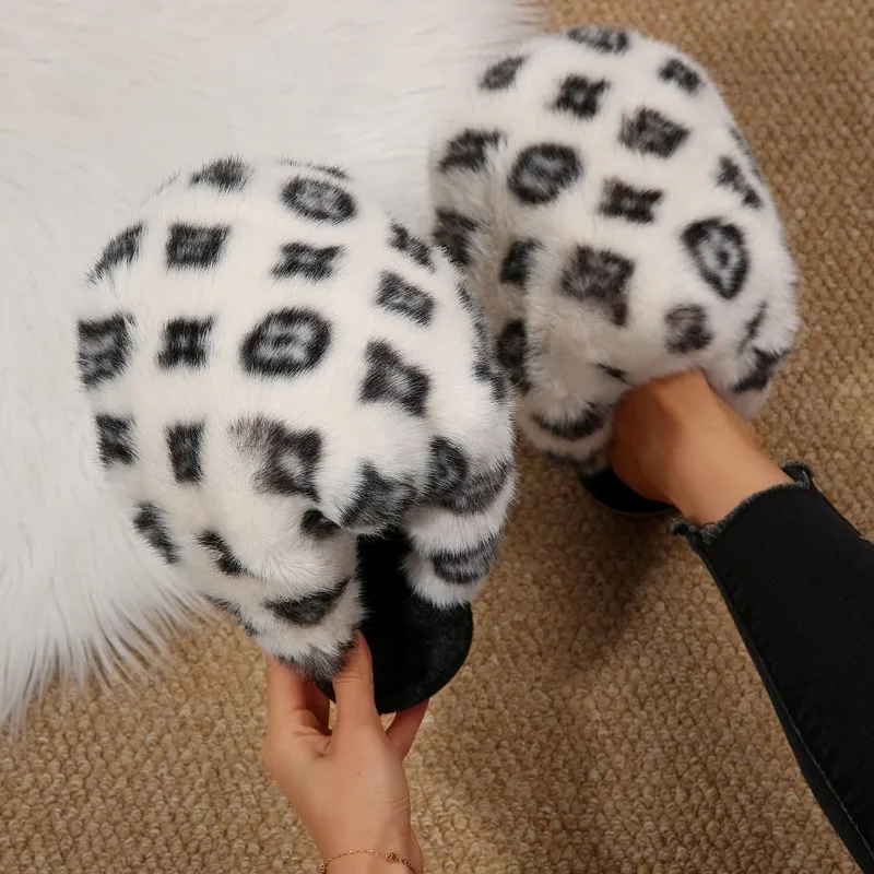 Winter Women's Vintage Fish Mouth Closed Toe Cotton Slippers New Women Keep Warm Anti Slip Casual Fashionable Cotton Slipper