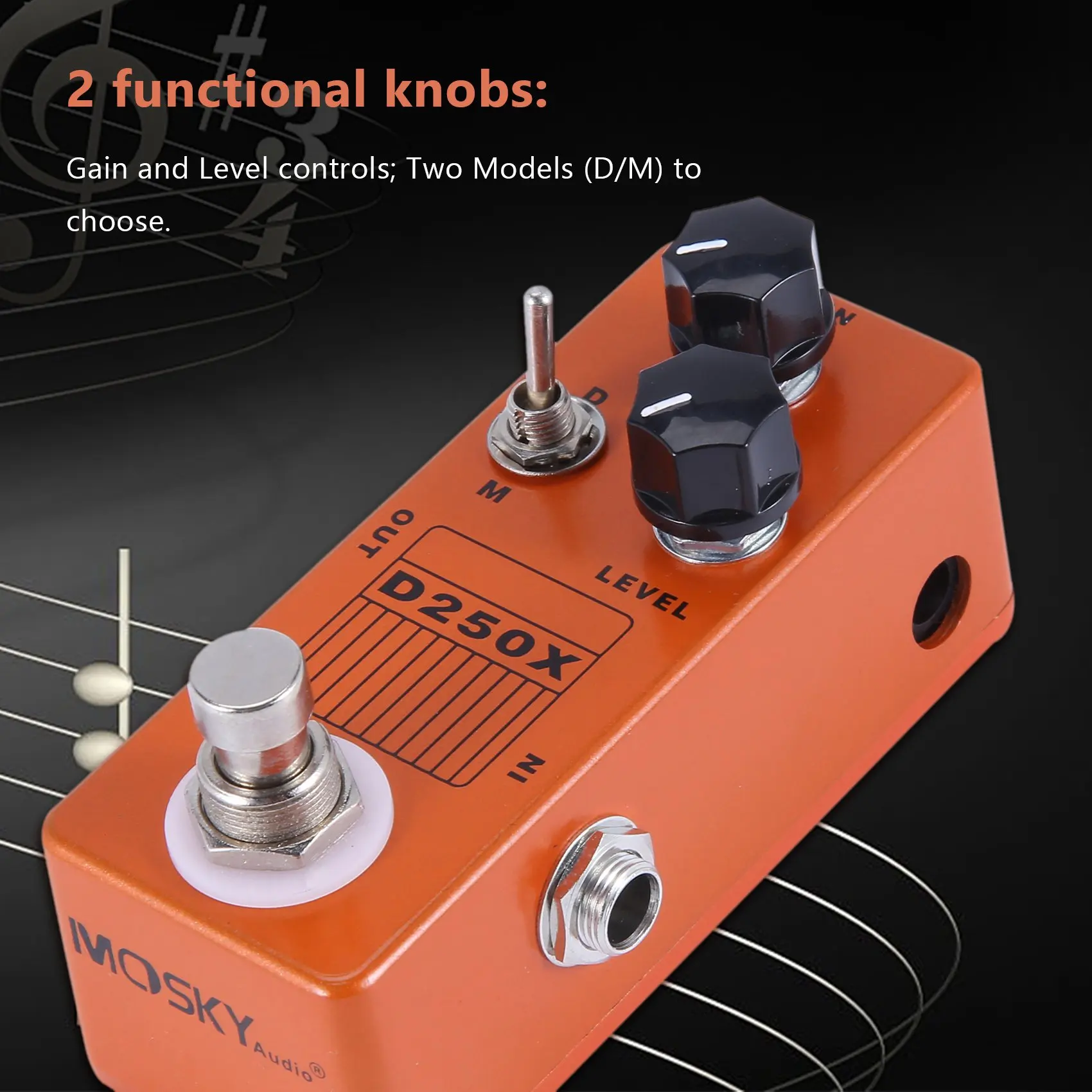 SMIEA Mosky D250X Mini Overdrive Preamp Guitar Effect Pedal with True Bypass Switch