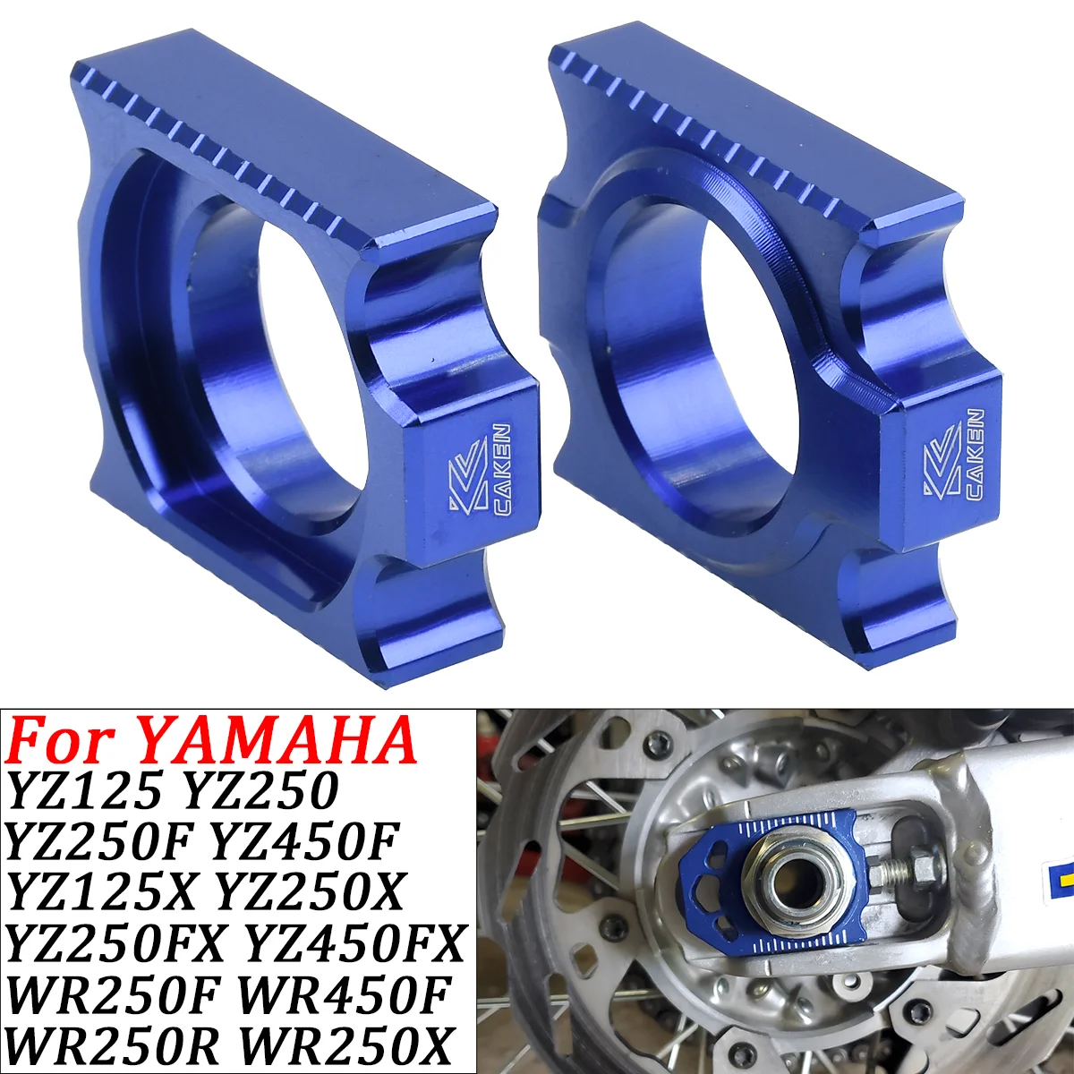 Motorcycle CNC Rear Chain Adjuster Axle Blocks For YAMAHA YZ125 250 250F 450F WR250F 2022-2022 YZ125X 250X 450FX 250FX 2015-2022