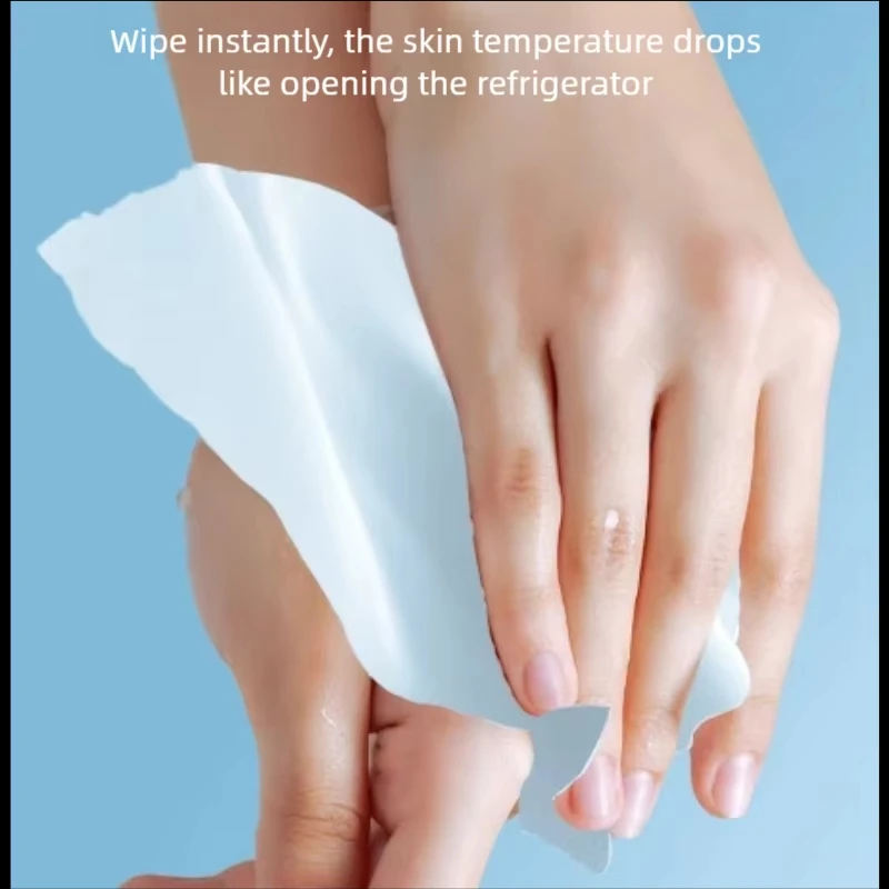 50/200pcs Cooling Cool ผ้าเช็ดทําความสะอาดฤดูร้อนกีฬาเหงื่อเช็ดสมุนไพร Cool ผ้าเช็ดทําความสะอาด Antiperspirant Cool ผ้าเช็ดทําความสะอาดรีเฟรชและตื่น