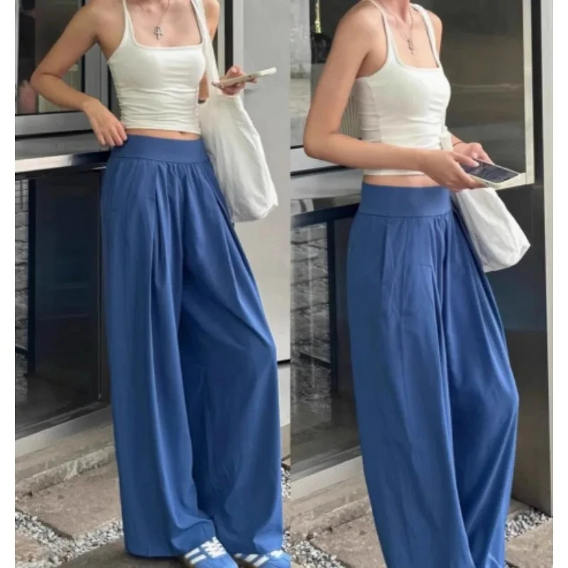 

Premium sense of wide-legged trousers women 2025 new thin section thin straight running yoga fitness trousers