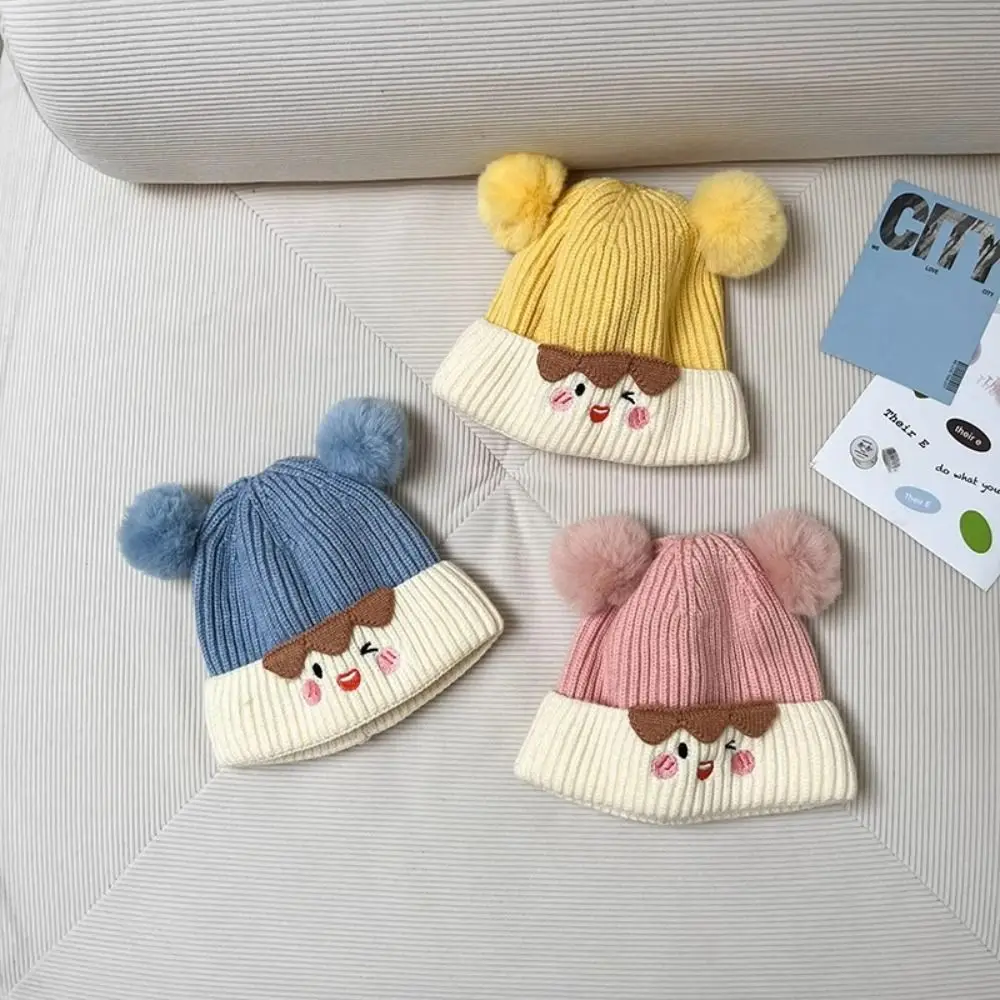 

New Cute Beanie Cap Knitted Thicken Knitted Hat Toddler Cold Proof Pullover Hat