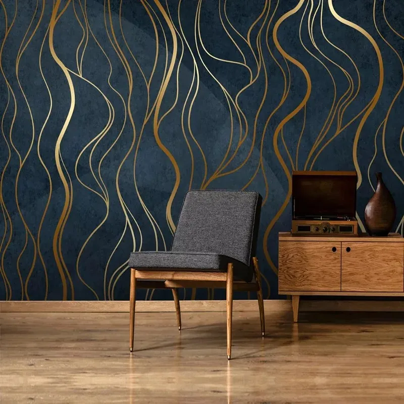 Custom Mural Wallpaper  Personality Abstract Geometry Line Wall Painting Living Room TV Study Luxury Fresco Papel De Parede