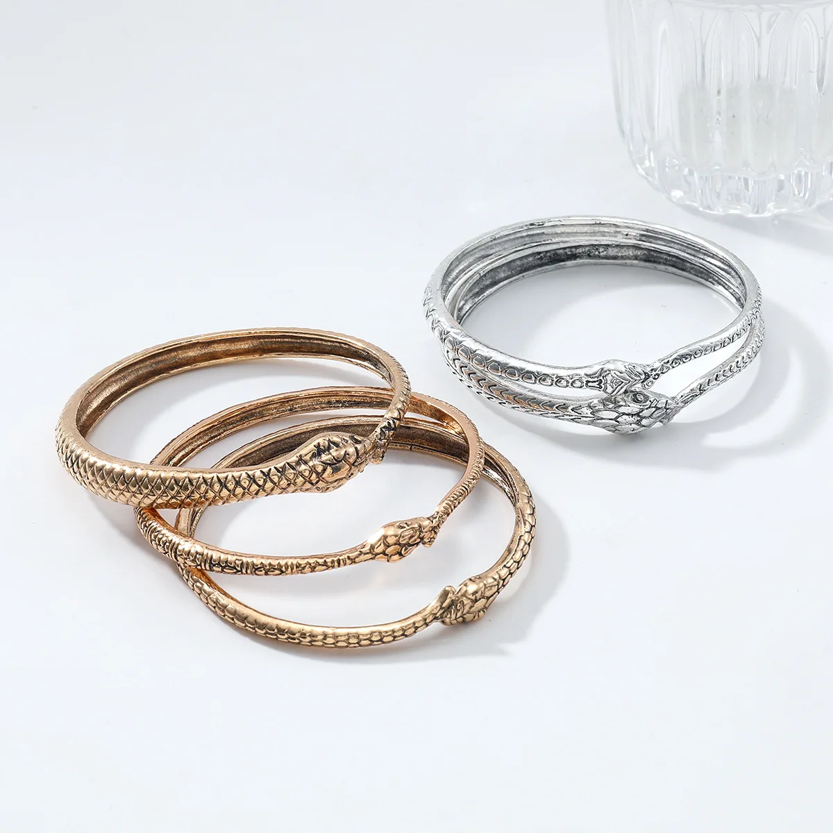 

ZA Ethnic Snake Animal Bracelet Bangle Set for Women High Quality Personalized Holiday Party Fashion Jewelry Ear Accessories