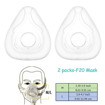 1/2pcs-Airfit F20 Silicone Replacement Cushions, Compatible with Res'med Face Masks, Full Face Mask Covering Mouth and Nose，Soft