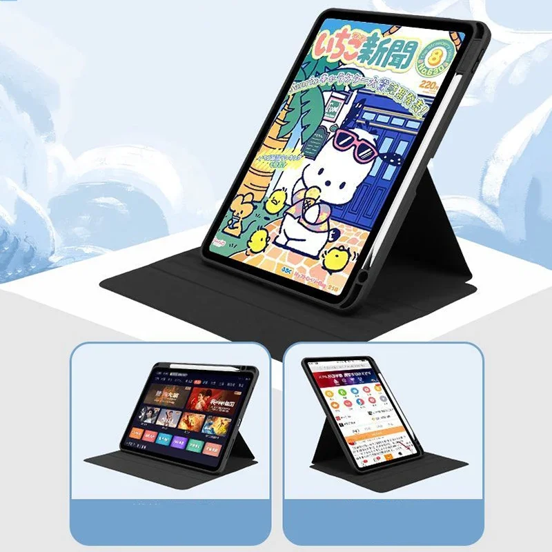 Pochacco-Coque rotative à 360 ° pour IPad 9e génération, étui de dessin animé pour IPad 1718 9,7 pouces Pro 11 pouces Air4 5 Leicomanies