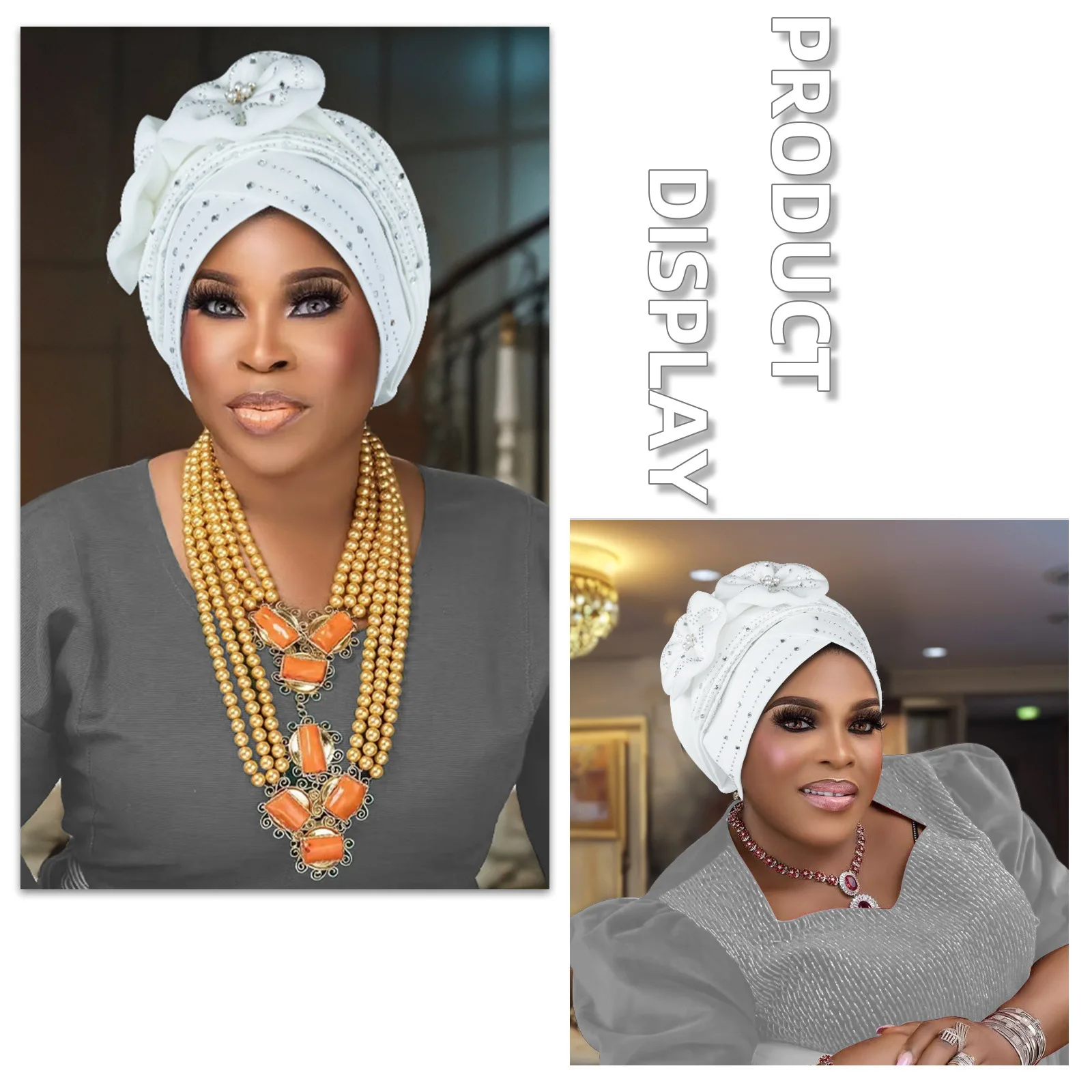 

African Women Auto Gele Headtie Nigeria Weeding Geles Party Headpiece Nigeria Head Wrap Wedding Party Female Turban Cap Headgear