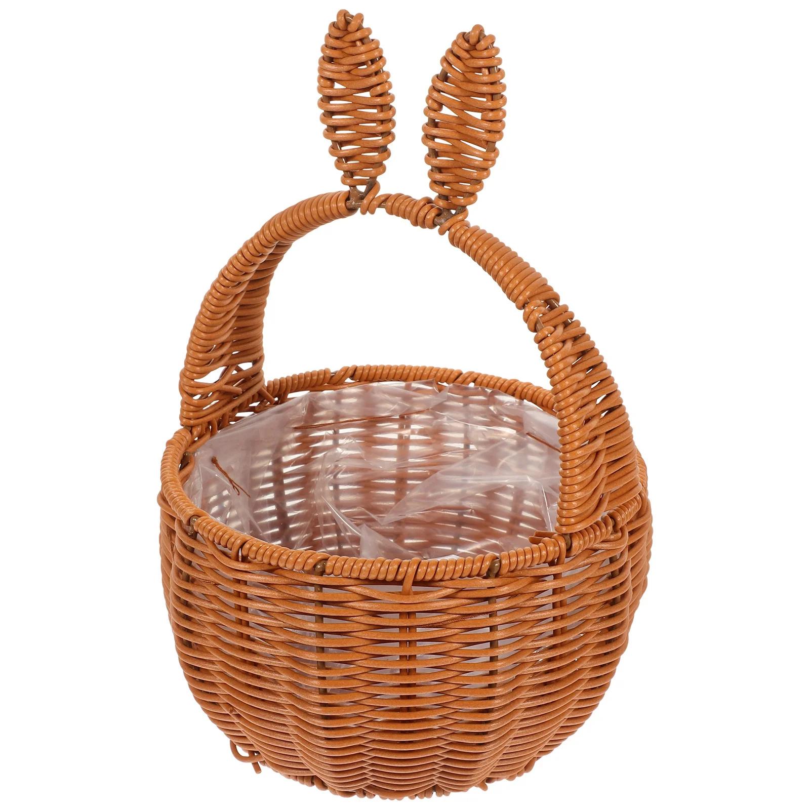 

Rabbit Shaped Woven Basket with Cord Lightweight Portable Bunny Flower Basket for Home Decor Storage Easter Party