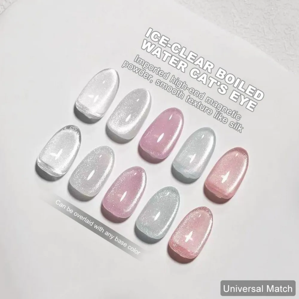 

New Style Super Bright High Light Transparent Cat Eye Gel Nail Polish 2025 Clear Transparent Glass Beads Nail Supplies