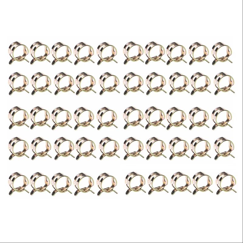 

Fuel Spring Clip Hose Line Oil Spring Vacuum 10mm Clamp Clip 3/8" 50pcs 65Mn Spring Steel Accessories Durable New