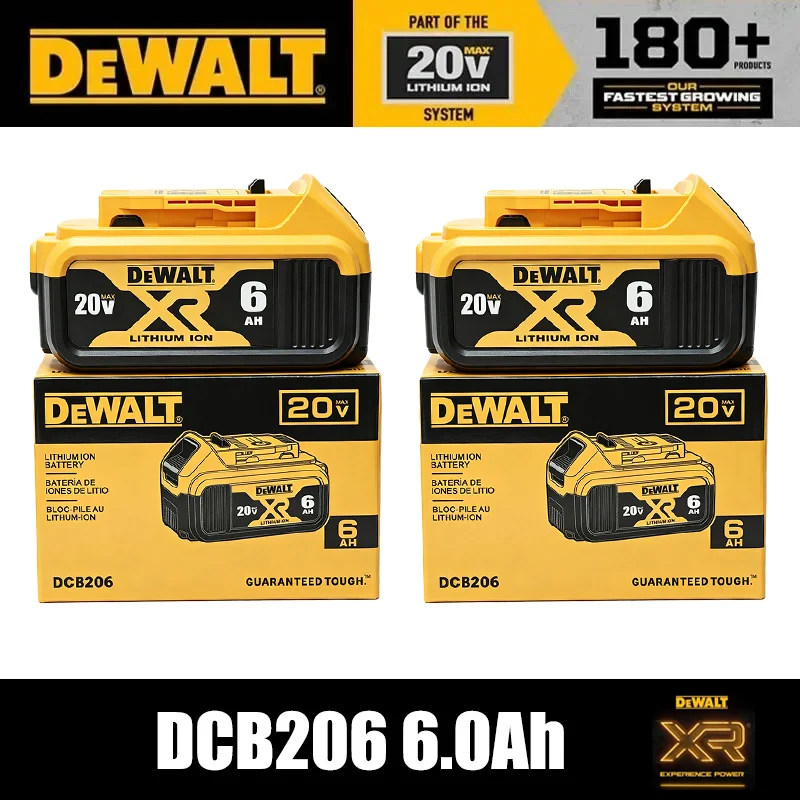 Original Dewalt 20V Battery 6AH Battery,DeWalt DCF DCD DCG DCS DWE Series Power Tools Battery Replaceable DCB200 DCB181 DCB184