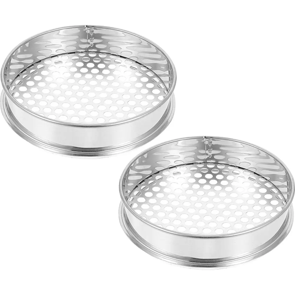 Stainless Steel Garden Soil Sifter – 2pcs Round Mesh Sieve for Rocks, Debris & Sand Filtering