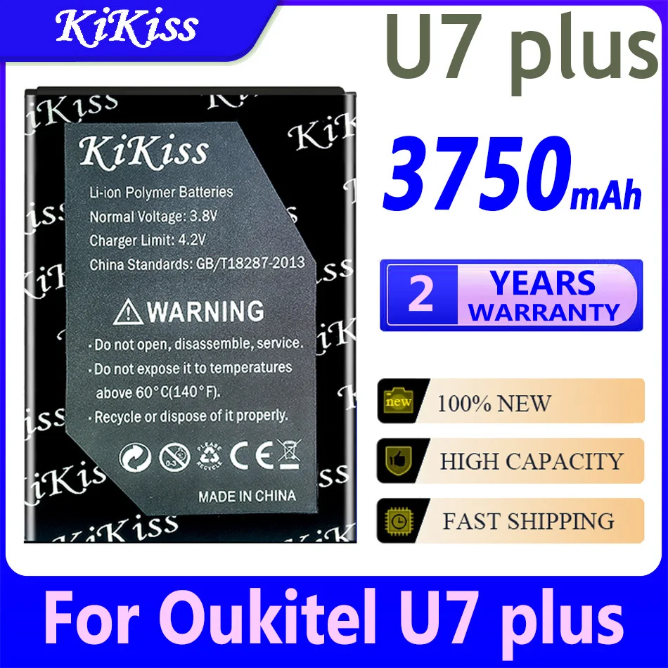 

KiKiss для Oukitel U7 Plus 3750 мАч аккумулятор для Oukitel U7plus Сменные резервные батареи + номер отслеживания