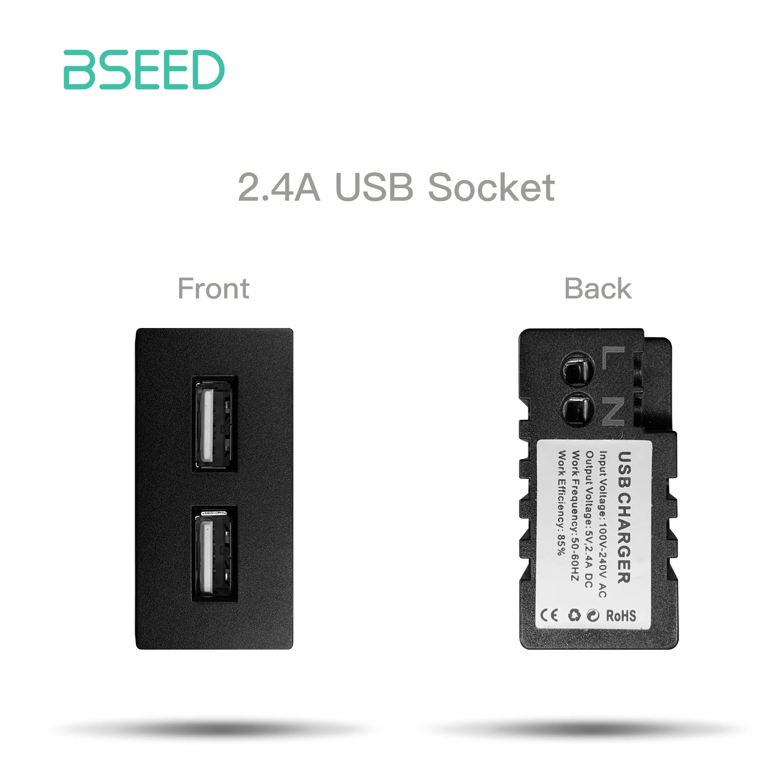 BSEED Wall Internet Cat5 Socket Plastic Frame Parts USB Charge Port TV Satellite Interface Function DIY Combination