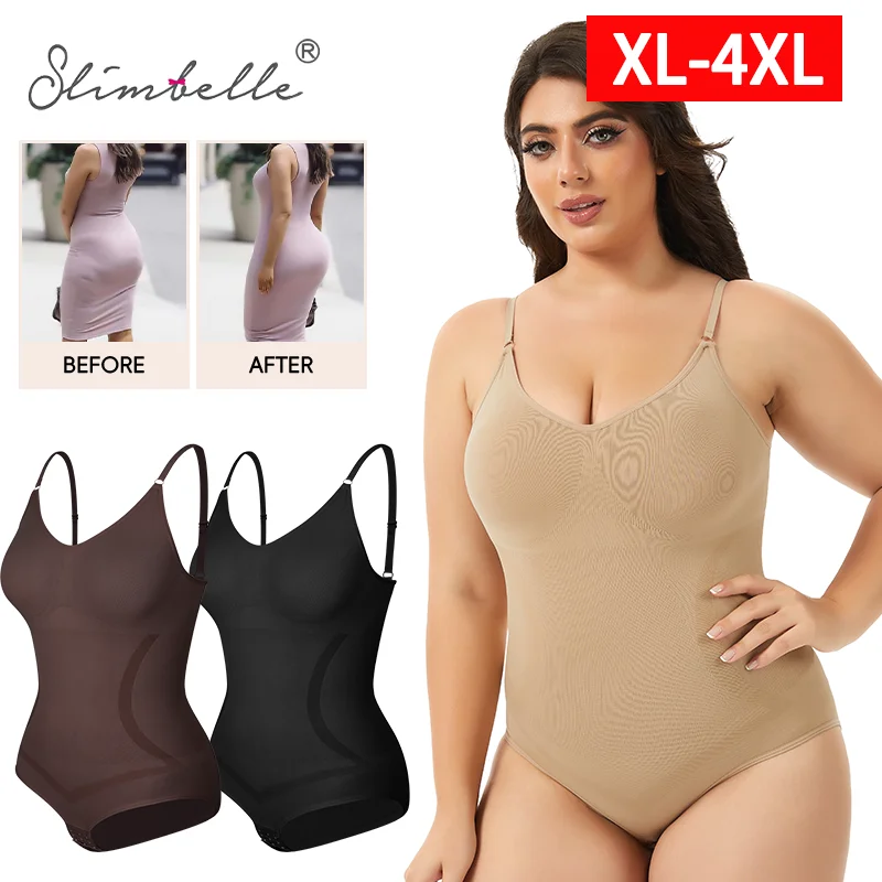 

Plus Size Full Body Shaper Shapewear Women's Sleeveless Tummy Control Bodysuit Striped Print Sexy Top Slimming Waist Trainer