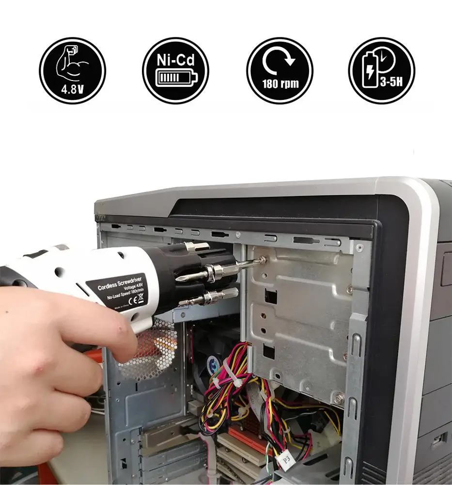 KCS615A-M8B Ni-cd Battery Electric Cordless Screwdriver with 4.8V Multi Quick Change Bits Manufacture Power Tools Set