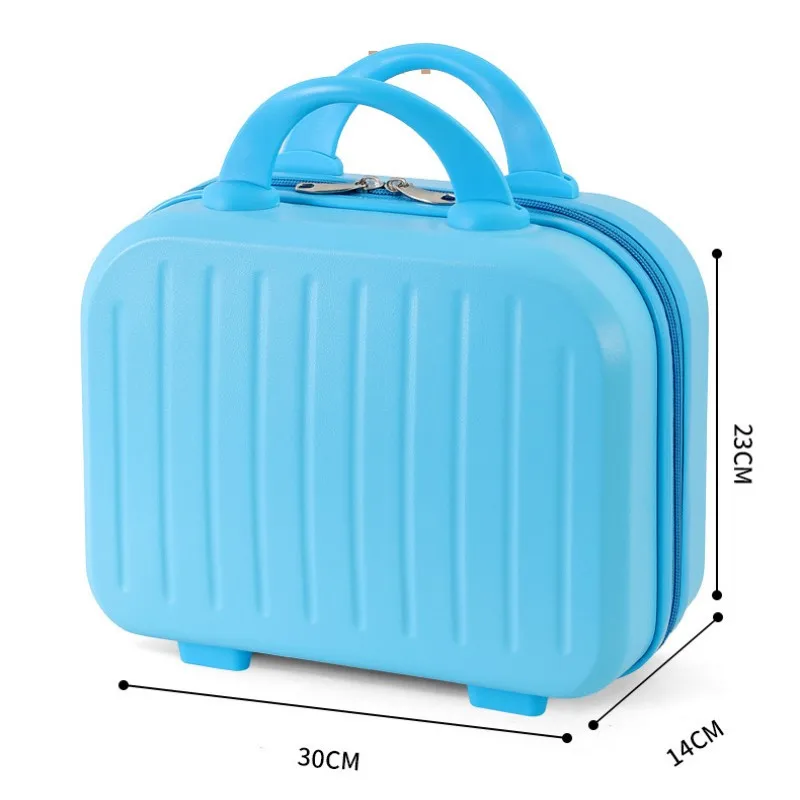 Petite valise ABS portable étanche pour femme, sac de rangement de voyage léger, valise cosmétique, nouveau, 14"