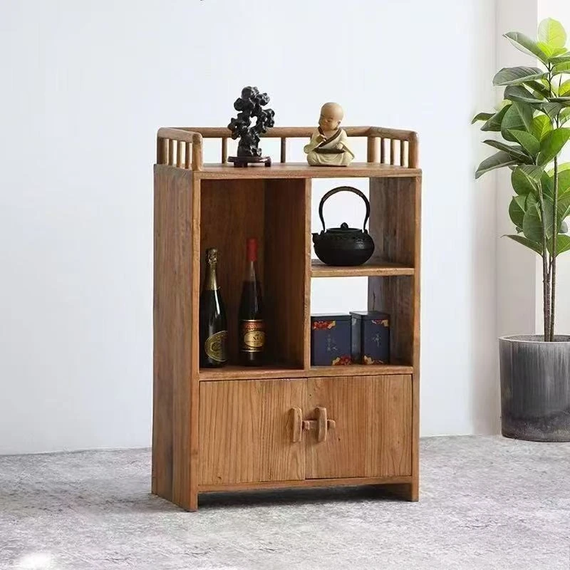 

Old elm dining side cabinet Solid wood floor-to-ceiling tea Medieval wabi room Side Vertical restaurant