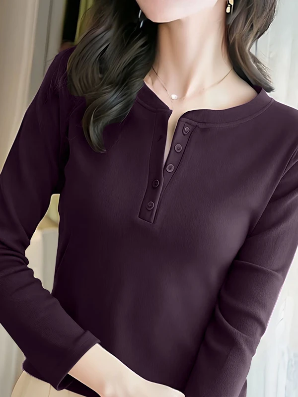 여성용 롱 스웨터 베이스 셔츠 따뜻하고 루즈한 패셔너블 버튼 오픈 칼라 탑 한국 스타일 출퇴근용 부드럽고 편안한