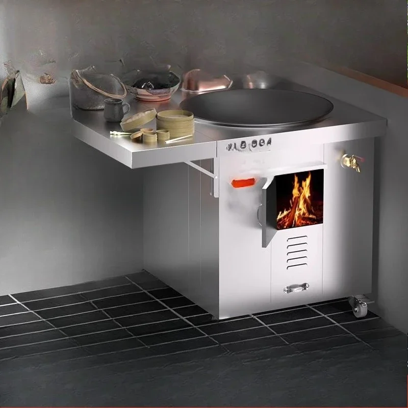 304 stainless steel stove firewood stove household firewood large pot table rural smokeless wheel hub mobile soil stove