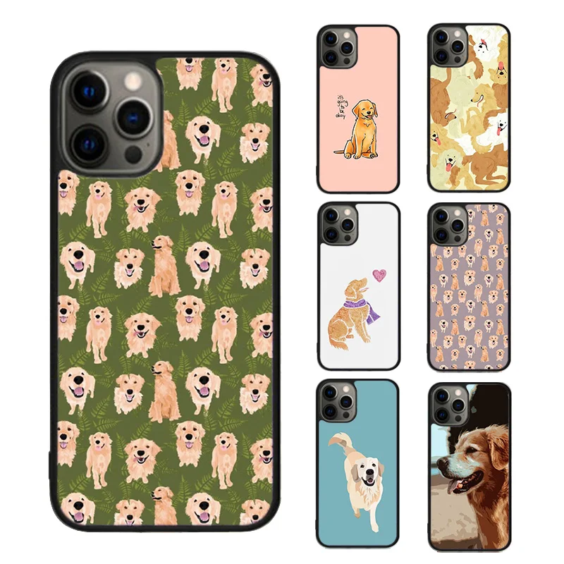 Cartoon Golden Retriever Dog Phone Case cover For iPhone SE2020 15 16 14 13 12 11 Pro Max Coque For Apple 8 PLUS 7 fundas