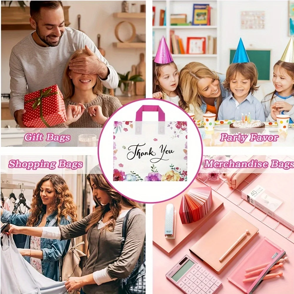 5-15 قطعة شكرا لك شنطة هدايا قابلة لإعادة الاستخدام حقائب حمل بلاستيكية حفل زفاف عيد ميلاد هدية التعبئة والتغليف أكياس التسوق عيد الشكر