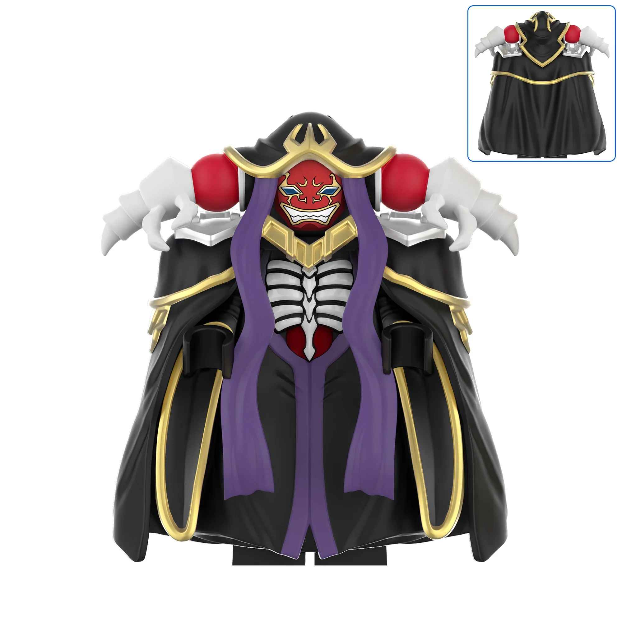 

Overlord Building Blocks Ainz Ooal Gown Skeleton Skull Mini Action Figure Toys