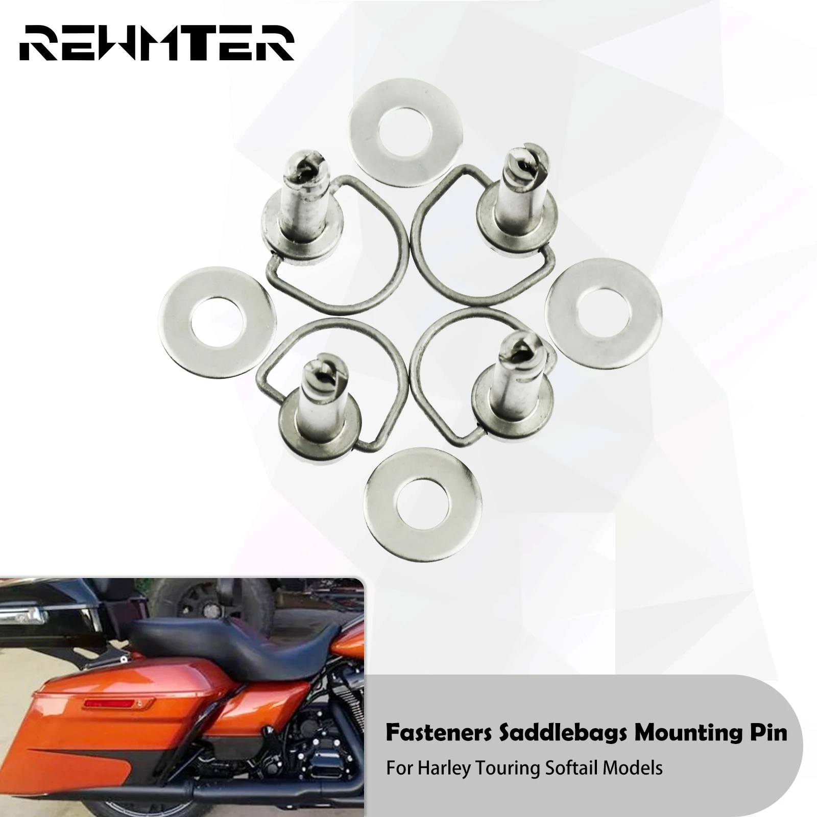 Zapięcia motocyklowe Twarda torba podsiodłowa Śruby szpilkowe do Harley Softail Touring Road King Electra Glide Chrome Hardware